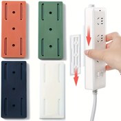Resim Kolay Kurulumlu Matkap Gerektirmeyen Soket Tutucu - Kendinden Yapışkanlı, Duvara Monte Elektrik Şeridi Düzenleyici Mutfak & Ev Ofisi Kablo Yönetimi, Cihaz Kablo Düzenleyici, Masaüstü, Soket Braketi, Yardımcı Kancalar 