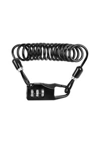 Resim Pazly-- Stil Çok Fonksiyonlu Kask Kilidi Dağ Bisikleti Tel Kilit Emniyet Kilidi Bisiklet Motosiklet Elektrikli Araç Taşınabilir Şifre Kablo Kilidi Siyah 