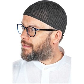 Resim Lüks Çelik Örme Namaz Takkesi Siyah 1 Adet 