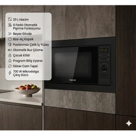 Resim Tecna Tamw1-S 20L Siyah Ankastre Mikrodalga Fırın 
