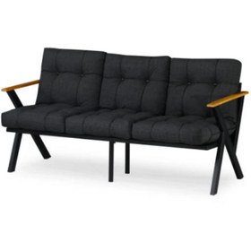 Resim Dekoroom's Zeta Üçlü Metal Koltuk Berjer Düz Süngerli Krem 