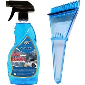 Resim Alpars Araba Cam Buz Çözücü Sprey 500 Ml Ve Buz Kazıyıcı Beraber Mavi 