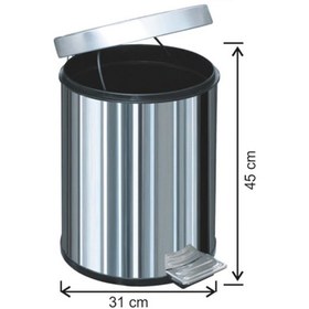 Resim Paslanmaz Çöp Kovası Pedallı 30 Litre 
