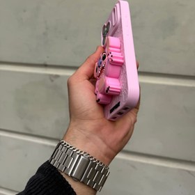 Resim Stitch Pembe Kılıf Silikon Parmaklık Modelli 