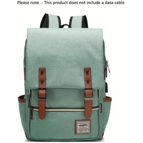 Resim Cordial Vintage Esintili Light Green Laptop Sirt Cantasi Kahverengi Kayis Ve Cepler 15 6 İnç Bilgisayar - Siyah 