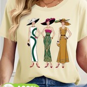 Resim Kadınların Şık Grafik Baskılı T-Shirt - Kısa Kollu, Yuvarlak Yaka, Hafif 100%, Makinede Yıkanabilir - Yeşil, Beyaz, Sarı Renklerde Üç Şık Kadın Tasarımlarını İçerir, Bahar ve Yaz Rahat Giyim İçin Mükemmel, Bahar Modası | Moda Tasarımı | Kaliteli Kumaş 