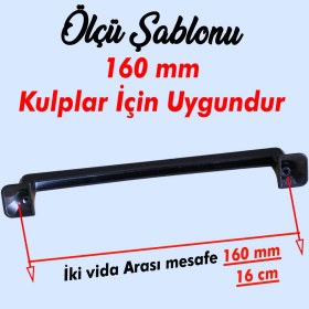 Resim Mutfak Çekmece Mobilya Dolap Dolabı Kapak Kulpları Kulpu Kulbu 16 cm 160 mm Siyah Metal Kulp 
