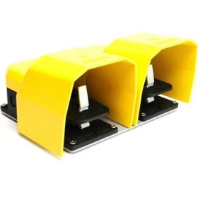 Resim Emas PDKA22BB10 Pdk Serisi Metal Korumalı (1no+1nc)+(1no+1nc) Taşıma Kol Delikli Çiftli Sarı Plastik Pedal 