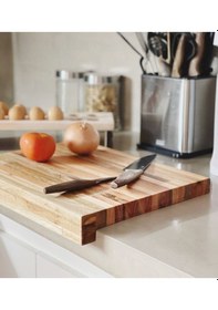 Resim Mutfak Tezgah Üstü Kesme Tahtası Sunum Tepsisi Ahşap 
