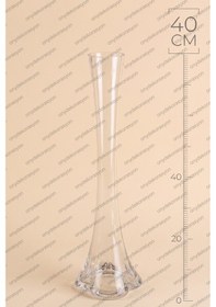 Resim 40 Cm El Yapımı Fil Ayağı Cam Vazo Dekoratif Şeffaf Modern Salon Vazosu 