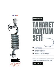Resim PLASYAY Spiral Taharet Matik Hortum Kelepçeli Ve Duvara Sabitlemeli Gri 120 Cm 