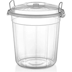 Resim Skygo Şeffaf Plastik Kilitli Erzak Saklama Kutusu, Bakliyat ve Un Saklama Kabı (35 L) 