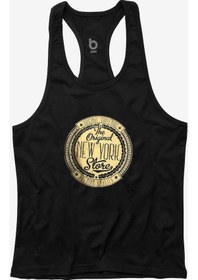 Resim Bluu Nygold Fitness Gym Tank Top Sporcu Atleti Siyah 