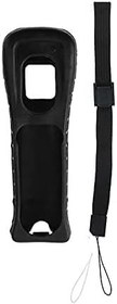 Resim Grafken Yumuşak Silikon Deri Kılıf Kapak Hnad Wrist Strap ile Wii Uzaktan Kumanda için Beyaz + Siyah 