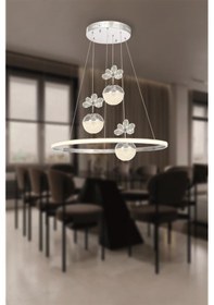 Resim Eray Aydınlatma 2078-40 Kr 3 Toplu Led Krom Avize Krom 