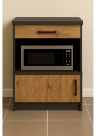 Resim Dora Çok Amaçlı Dolap - Mikrodalga - Erzak - Mutfak - Kiler Dolabı - 60 Cm Atlantik Çam - Antrasit 