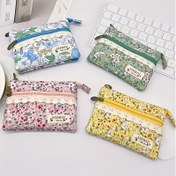 Resim Kadınlar için Şık Çiçek Desenli Mini Cüzdanlar - Fermuarlı, Çoklu Bölümlü, Kumaş Malzeme, Günlük Kullanım İçin Mükemmel, Sevimli Cüzdan 