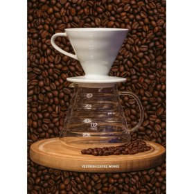 Resim PremiumPort V60 Kahve Demleme Seti Seramik ve Cam 600 Ml, Pratik ve Şık Kahve Demleme 