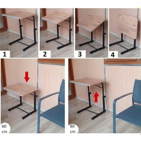 Resim Tekerlekli Notebook Laptop Çalışma Sehpası Eğim Ve Yükseklik Ayar 