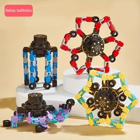 Resim 1'li Paket Parmak Döndürme Oyuncağı - Modüler Katmanlı Dönüşen Spinnerlar, Çocuklar için Rahatlatıcı ve Eğitici Yapı Blokları - İnce Motor Becerileri, Uzay Farkındalığı - 6 Yaş ve Üzeri (Mor/Kırmızı/Mavi/Sarı) - Doğum Günü Partisi Hediyeleri, Sınıf Ödülleri, Etkileşimli Oyun, Sağlam Yapım, El Aleti, Okul Malzemeleri 