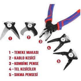 Resim Workpro Wp231144 200mm 5 In 1 Çok Fonksiyonlu Profesyonel Pense Seti Fr Wp231144 