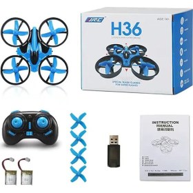 Resim Jjrc H36 Mini Rc Drone 4ch 6-axis Başsız Modu Helikopter 360 Flip Uzaktan H36-blue-2battery 