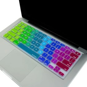 Resim Uray Home Klavye Koruyucu Silikon Ince Klavye Kaplama Film Air Pro Eski USB Li Model 2008-2017 Uyumlu Us-Abd Ingilizce Dizilim Renkli Baskı Pembe Yeşil 