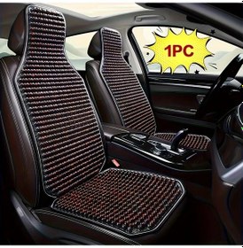 Resim Honeybeeshop Kırmızı Ahşap Boncuklu Araba Koltuk Kılıfı Ergonomik Masaj Sırt Desteği Serin Yaz Yastığı Tüm Mevsim 