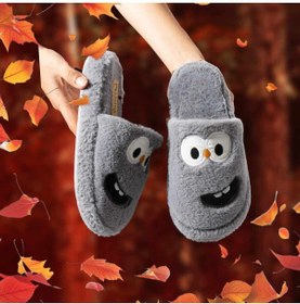 Resim Behtah Kundura Erkek Kadın Ev Terliği Gülen Komik Yüz Sessiz Tabanlı Peluş Pofuduk Ev Terliği Çeyiz Bohça Terliği 