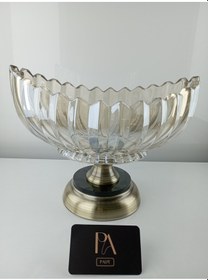 Resim Kristal Gondol Şekerlik Sunumluk Söz Nişan Kız İsteme Çikolatalık Dekoratif Obje Biblo Süs Eşya Altın 