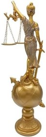 Resim Themis Adalet Terazisi Heykeli ve Dünya Biblo Gold 37cm 