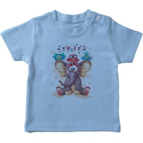 Resim Angemiel Baby Fil Üzerinde Cıvıldayan Kuşlar Erkek Bebek Tişört Mavi B0668MDBBKETSRT 
