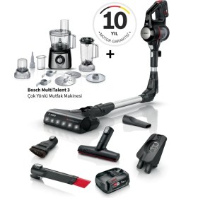 Resim Bosch Unlimited 7 Şarjlı Süpürge – LED Başlık, Kolay Temizlik, ve Güçlü Motor Teknolojisi + Bosch Multitalent 3 Mutfak Robotu 