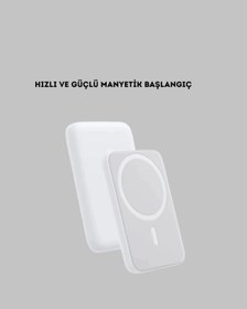 Resim Bfs Magsafe Uyumlu Kablosuz Powerbank Güçlü Mıknatıs, Hızlı Şarj, Kompakt Tasarım Çok Renkli 