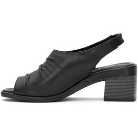 Resim Venüs 2311513y Kadın Hakiki Deri Topuklu Sandalet Siyah Siyah 