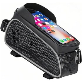 Resim Skycity Mtb Yol Bisikleti Su Geçirmez Üst Boru Çantası Dokunmatik Ekranlı Bisiklet Ön Çerçeve Sepet Çantası Renkli 