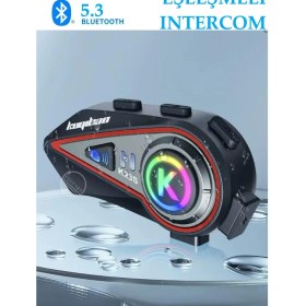 Resim 2 Kişi Eşleşmeli Intercom 1000 Metre Kask Kulaklığı Su Geçirmez Bluetooth 5.3 Motosiklet Kulaklık K23S 