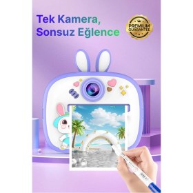 Resim Q7 Taşınabilir Fotoğraf Yazıcı ve Kamera BUNNY Mor 