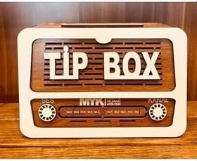 Resim Tip Box Bahşiş Kutusu, Retro Radyo Tasarımı, Ahşap, Kumbara 