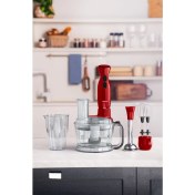 Resim Çok Fonksiyonlu Kırmızı Mutfak Robotu ve Blender Seti, Güçlü 2000 W 