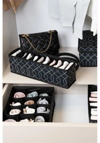 Resim 10 Gözlü Çekmece Içi Düzenleyici Organizer 38x10x12 Siyah 