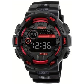 Resim Sunshine022 Siyah Kırmızı Elektronik Spor Saati Kore Tarzı Işıklı Alarmli Outdoor Digital Kol Saati Diğer 