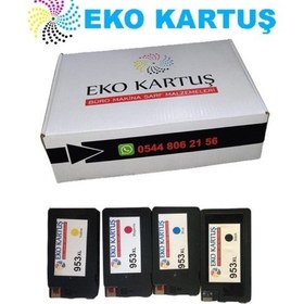 Resim Eko Kartuş Hp Officejet Pro 8719 4 Renk 953XL Uyumlu Kartuş, 