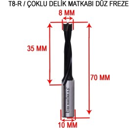 Resim Brk 8 mm Sağ Çoklu Delik Matkabı Freze 