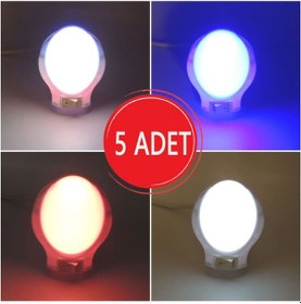 Resim Ufo Led Gece Lambası 0,5W Tasarruflu Işıklı Fişli Düğmeli 5 Adet(503908712) Çok Renkli 
