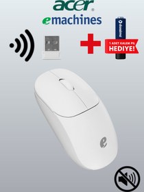 Resim ACER eMachines Sessiz Kablosuz Mouse – USB Alıcılı, Pil Hediyeli, Ev ve Ofis için – EAM080 