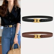 Resim CKIRUV Kadınlar için Vintage Retro Altın Tonlu Alaşım Tokalı - Kabartmalı Günlük Kullanım, Partiler ve Gezinti Kemerleri - Siyah & Kahverengi, Akşam Aksesuarı, Şık Stil, Dokulu Yüzey 