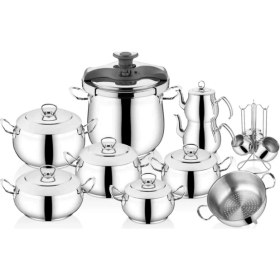 Resim İNTER ÇELİK Gülistan Pratik 21 Parça Çeyiz Seti Çelik Sap 