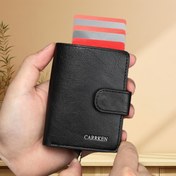 Resim Yeni Kadınlar Çok Fonksiyonlu Moda Otomatik Bahar Kart Tutucu, 9-13 Kartı Tutar Siyah Büyük Kapasiteli Cüzdan Hediye Seçimi 