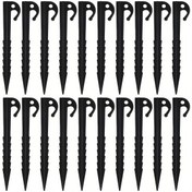 Resim 20 Adet Dayanıklı Spiral Çadır Kazıkları - 14.48cm Yüksek İndeksli Plastik Kancalı Çiviler Güvenli Açık Hava Kampı, Bahçe İşleri ve Daha Fazlası İçin - Siyah/Sarı 